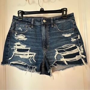 NWOT - American Eagle Outfitters - Dark Blue Distressed Jean Shorts - size 6